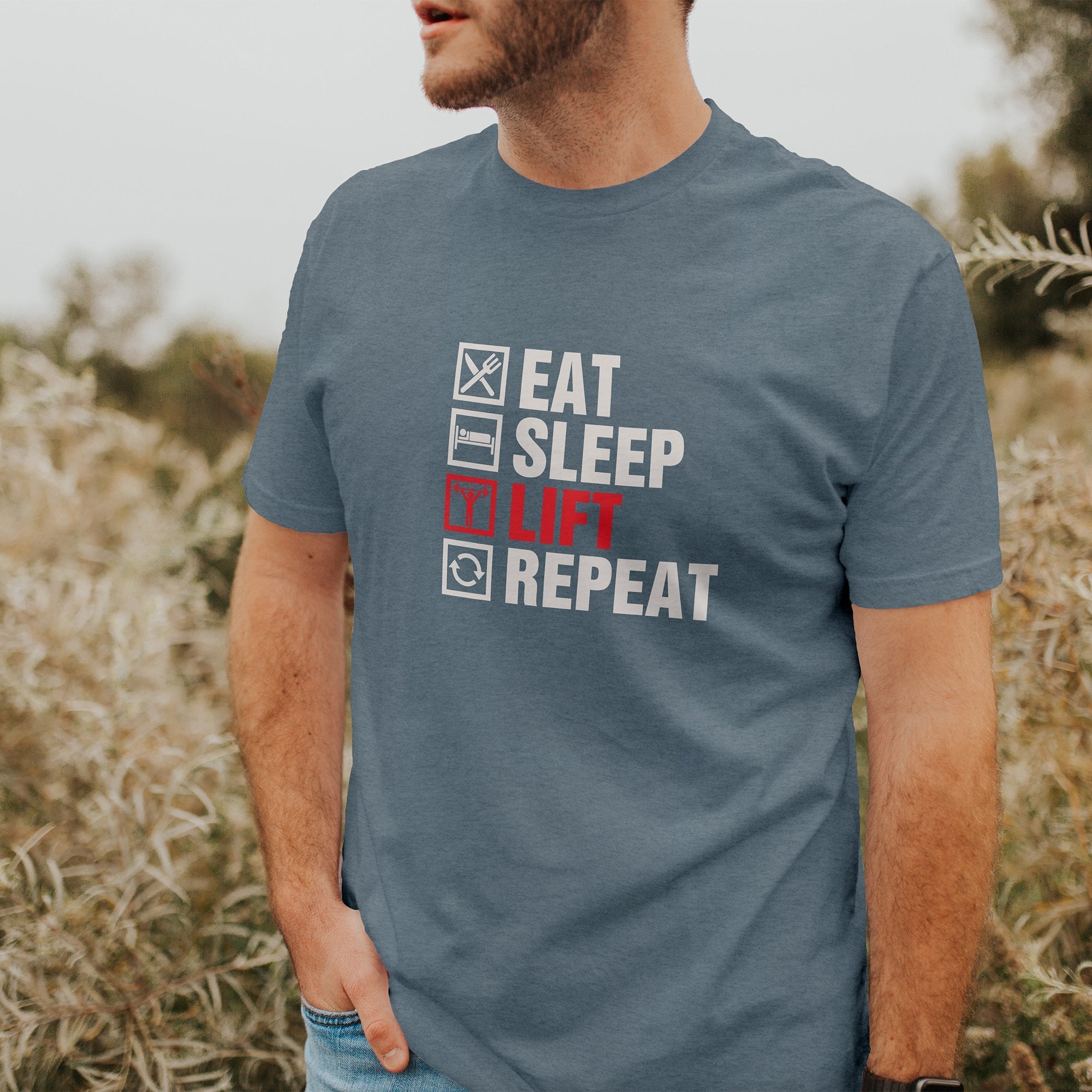 Eat Sleep Lift Repeat, Gym Fitness Unisex T-Shirts, Tee, Custom Shirt, Custom T-Shirt, Personalized T-Shirt