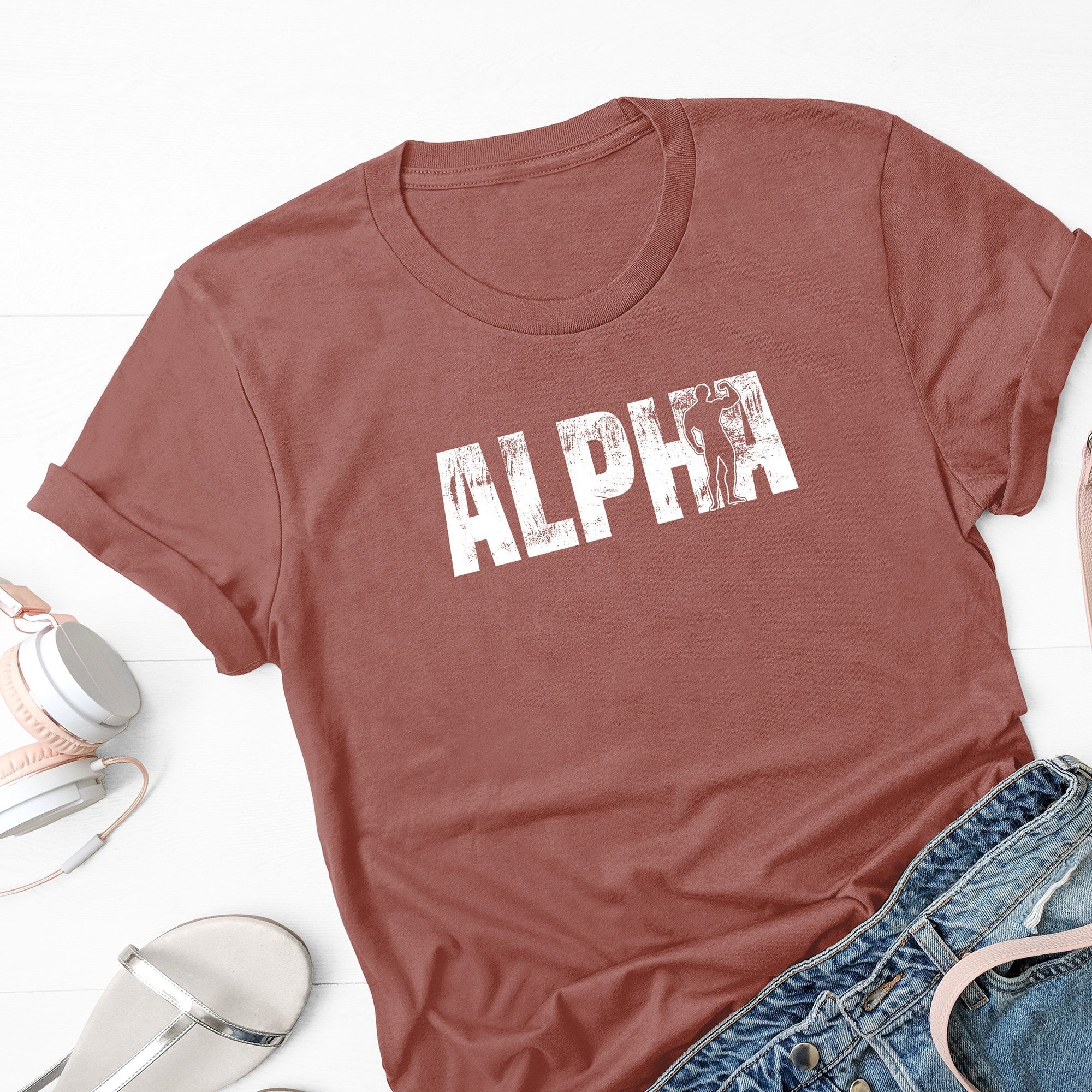 Alpha, Gym Fitness Unisex T-Shirts, Tee, Custom Shirt, Custom T-Shirt, Personalized T-Shirt
