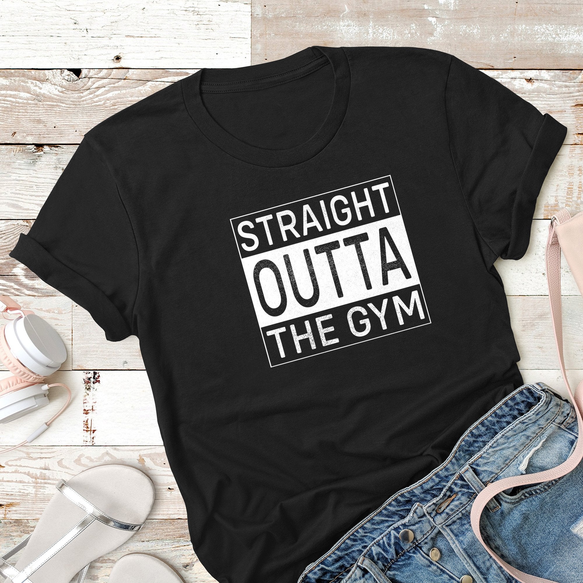 Straight Outta The Gym, Gym Fitness Unisex T-Shirts, Tee, Custom Shirt, Custom T-Shirt, Personalized T-Shirt